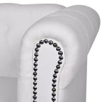 Divanetto Chesterfield 2 posti in similpelle - Nero / Bianco