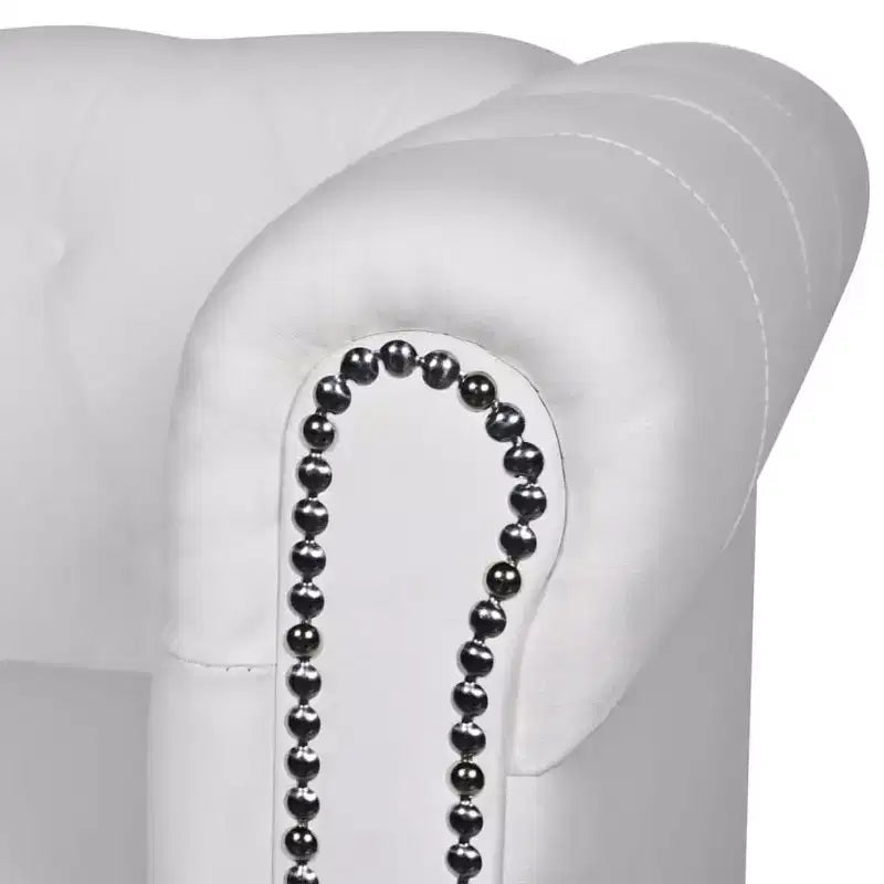 Divanetto Chesterfield 2 posti in similpelle - Nero / Bianco