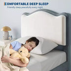 Telaio letto singolo imbottito con cassetto contenitore e testiera | Beige / Blu / Rosa | Per 1