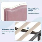 Telaio letto singolo imbottito con cassetto contenitore e testiera | Beige / Blu / Rosa | Per 1