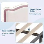 Telaio letto singolo imbottito con cassetto contenitore e testiera | Beige / Blu / Rosa | Per 1
