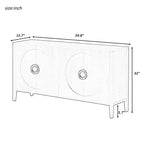 Credenza a buffet blu navy a 4 ante con ripiani regolabili