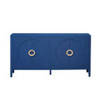 Credenza a buffet blu navy a 4 ante con ripiani regolabili