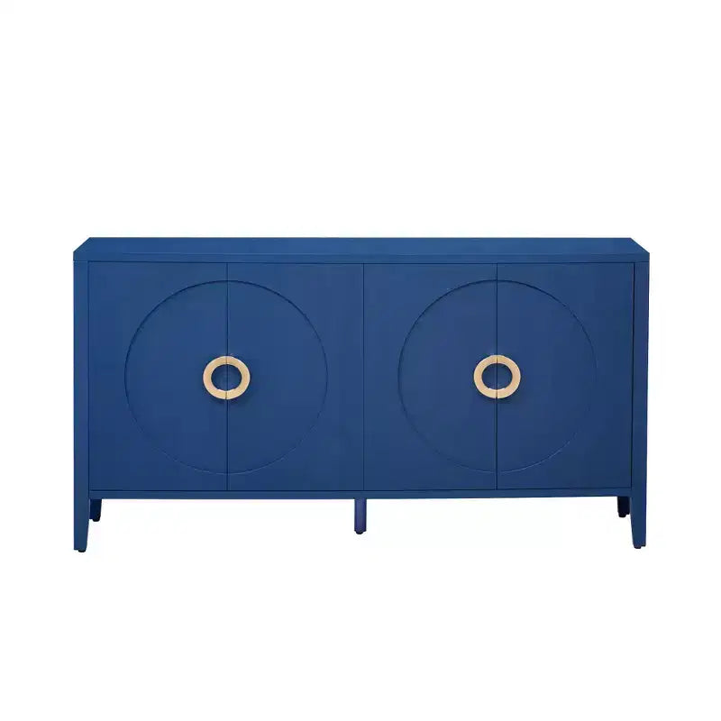 Credenza a buffet blu navy a 4 ante con ripiani regolabili