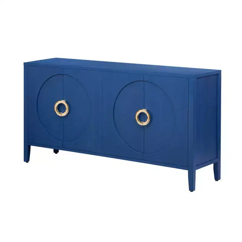 Credenza a buffet blu navy a 4 ante con ripiani regolabili