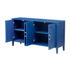 Credenza a buffet blu navy a 4 ante con ripiani regolabili