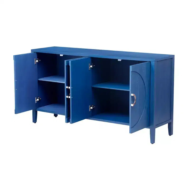 Credenza a buffet blu navy a 4 ante con ripiani regolabili