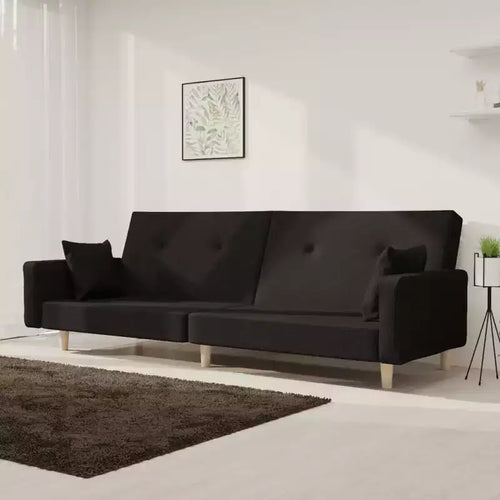 Divano letto convertibile 2 posti con cuscini, imbottito, 2 sedute