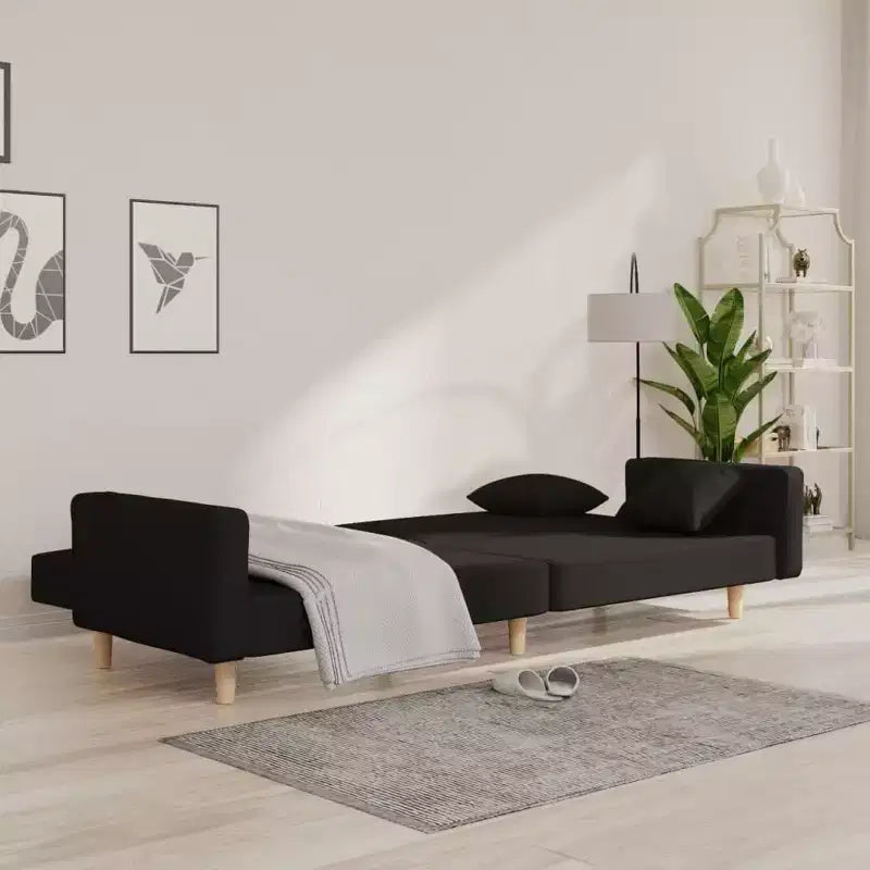 Divano letto convertibile 2 posti con cuscini, imbottito, 2 sedute