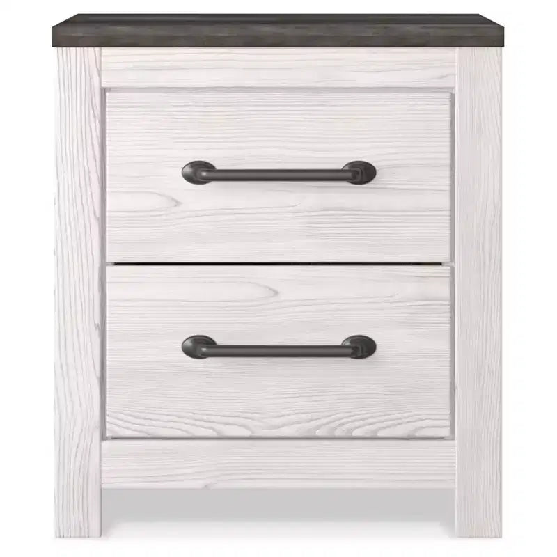 Comodino Rustico Bianco e Grigio con 2 Cassetti – 1 Persona