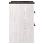 Comodino Rustico Bianco e Grigio con 2 Cassetti – 1 Persona