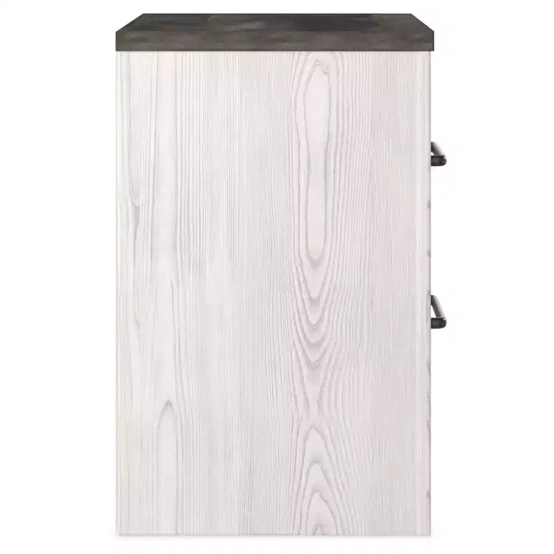 Comodino Rustico Bianco e Grigio con 2 Cassetti – 1 Persona