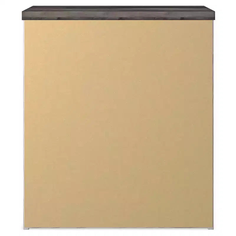 Comodino Rustico Bianco e Grigio con 2 Cassetti – 1 Persona