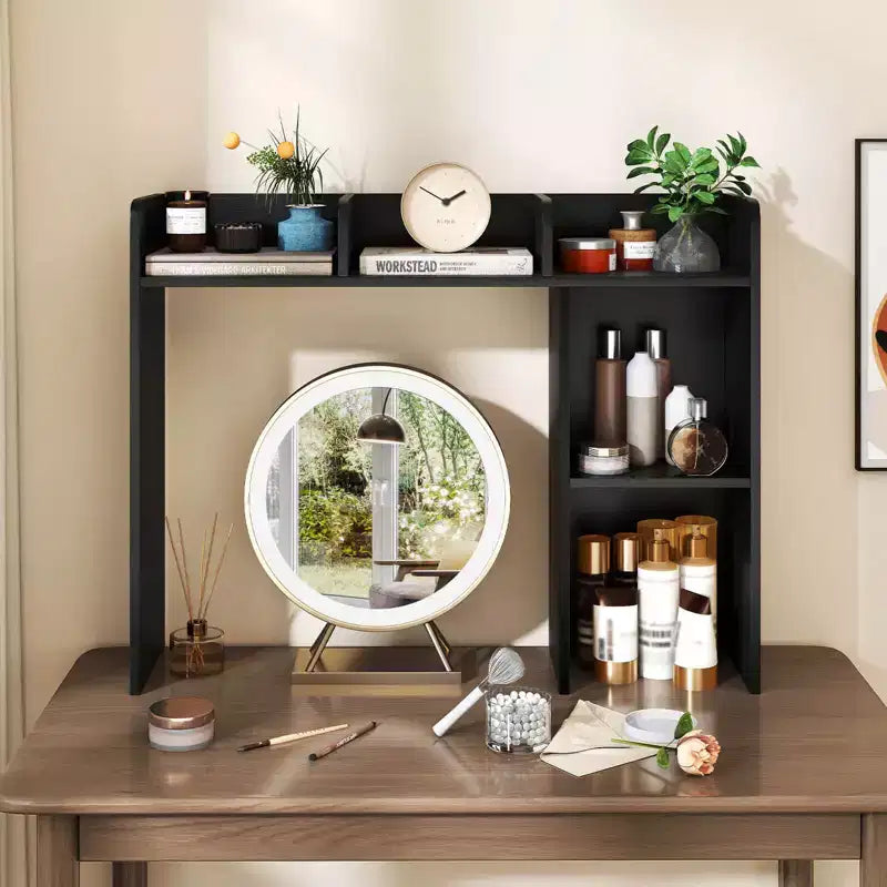 Libreria da scrivania a credenza beige/nera/marrone/grigia/naturale/noce/bianca – 1 persona
