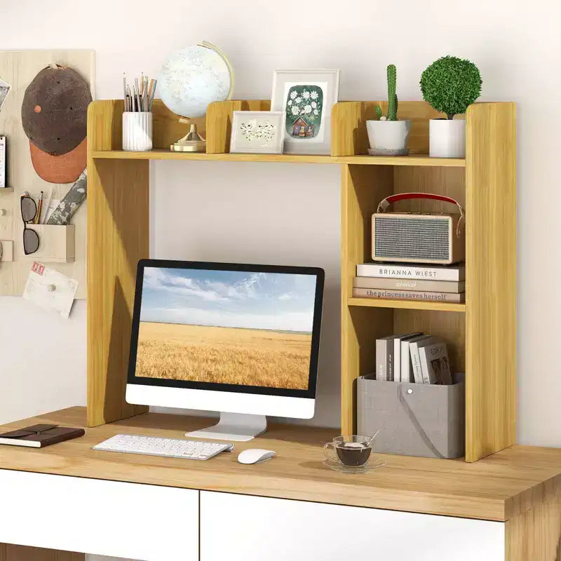 Libreria da scrivania a credenza beige/nera/marrone/grigia/naturale/noce/bianca – 1 persona