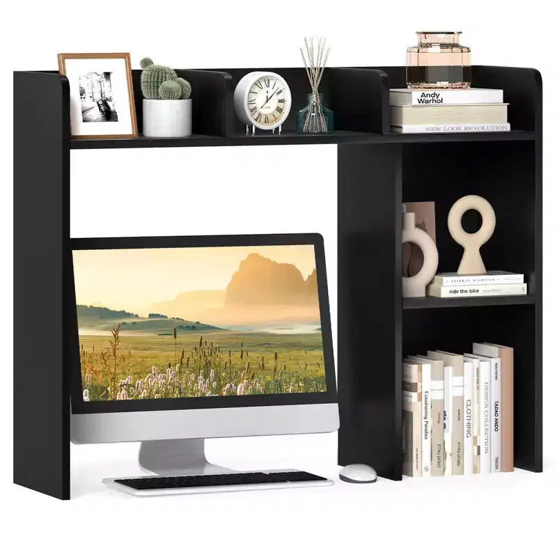 Libreria da scrivania a credenza beige/nera/marrone/grigia/naturale/noce/bianca – 1 persona