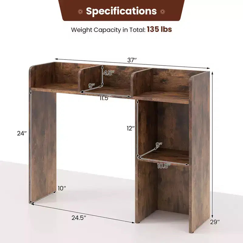 Libreria da scrivania a credenza beige/nera/marrone/grigia/naturale/noce/bianca – 1 persona