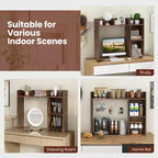Libreria da scrivania a credenza beige/nera/marrone/grigia/naturale/noce/bianca – 1 persona