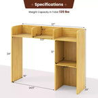 Libreria da scrivania a credenza beige/nera/marrone/grigia/naturale/noce/bianca – 1 persona