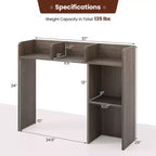 Libreria da scrivania a credenza beige/nera/marrone/grigia/naturale/noce/bianca – 1 persona