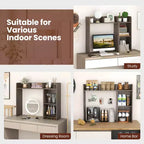 Libreria da scrivania a credenza beige/nera/marrone/grigia/naturale/noce/bianca – 1 persona
