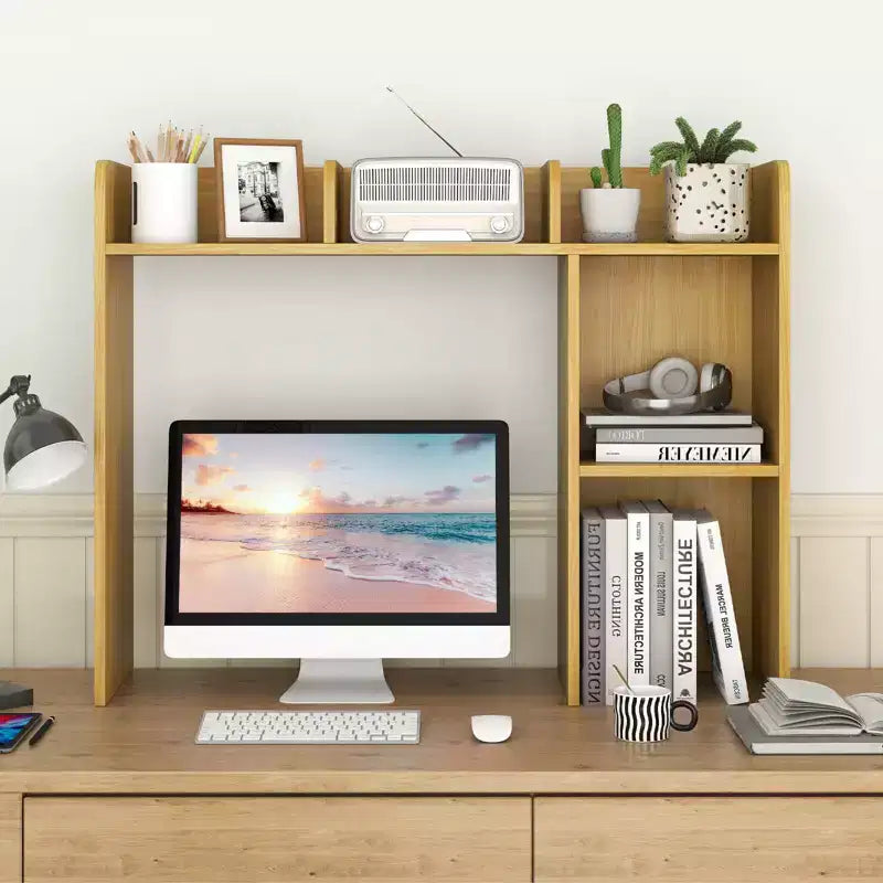Libreria da scrivania a credenza beige/nera/marrone/grigia/naturale/noce/bianca – 1 persona