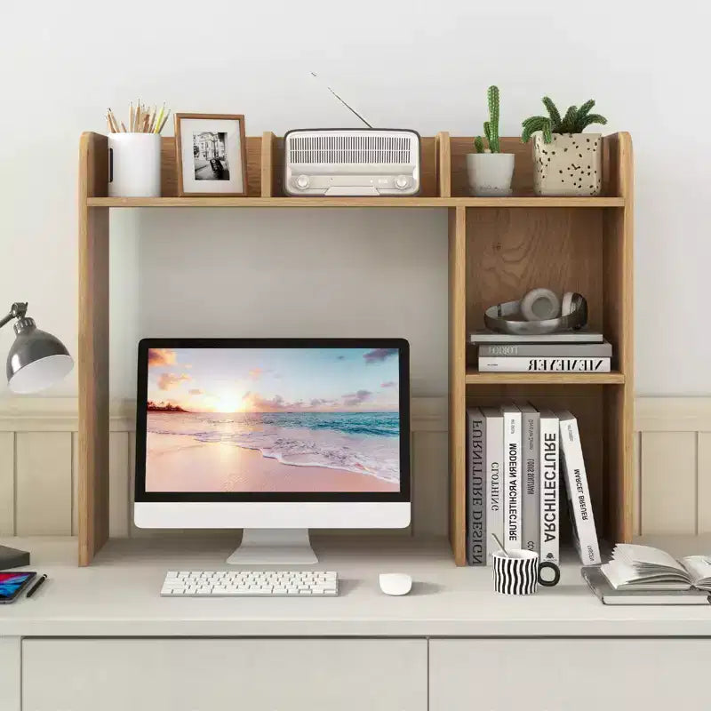 Libreria da scrivania a credenza beige/nera/marrone/grigia/naturale/noce/bianca – 1 persona
