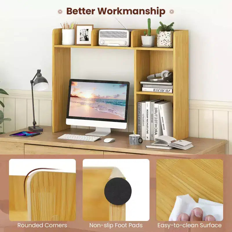 Libreria da scrivania a credenza beige/nera/marrone/grigia/naturale/noce/bianca – 1 persona