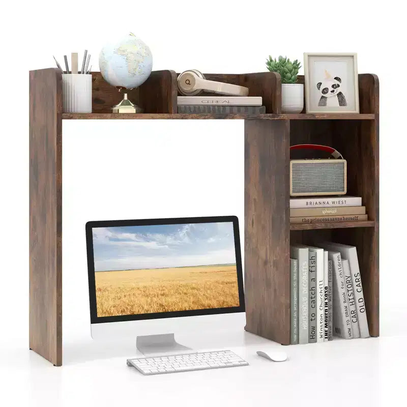 Libreria da scrivania a credenza beige/nera/marrone/grigia/naturale/noce/bianca – 1 persona