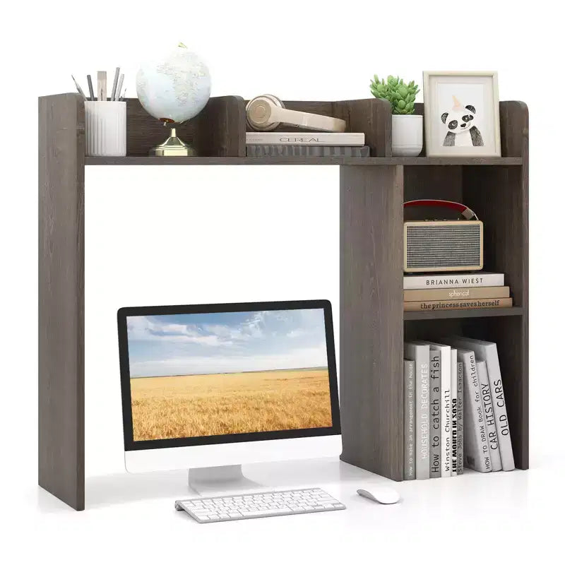 Libreria da scrivania a credenza beige/nera/marrone/grigia/naturale/noce/bianca – 1 persona