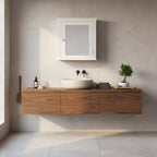 Teamson Home Removable Wooden Medicine Cabinet with Mirror & Storage