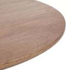 Tavolino da caffè rotondo in legno naturale marrone, 27" di diametro, 2 posti