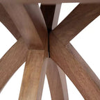 Tavolino da caffè rotondo in legno naturale marrone, 27" di diametro, 2 posti
