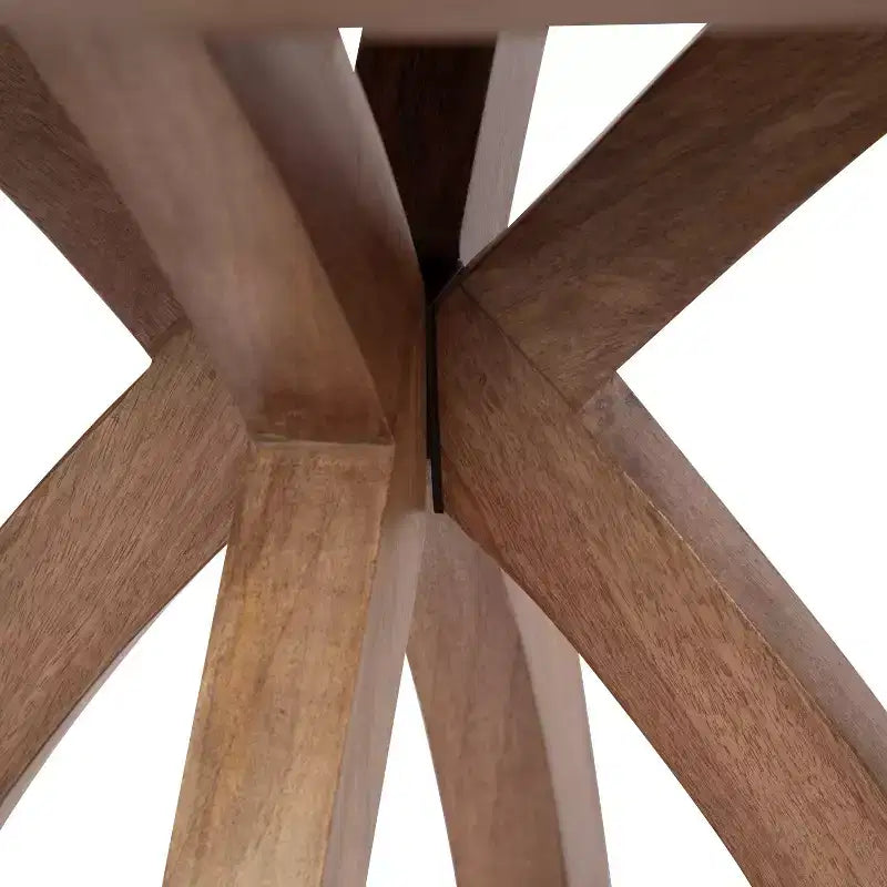 Tavolino da caffè rotondo in legno naturale marrone, 27" di diametro, 2 posti