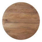 Tavolino da caffè rotondo in legno naturale marrone, 27" di diametro, 2 posti