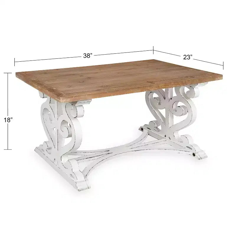 Tavolino da Caffè Rettangolare Ruggine – Struttura in Legno, Piano in MDF, 1–4 Posti a Sedere